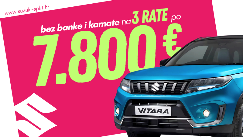 SUZUKI FINANCIRANJE: Donese&scaron; 7.800 eura i vozi&scaron; Vitaru kući, bez banke!
